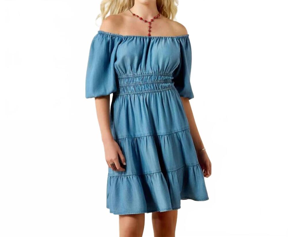 NEW ARIAT juliet tencel dress in light wash indigo